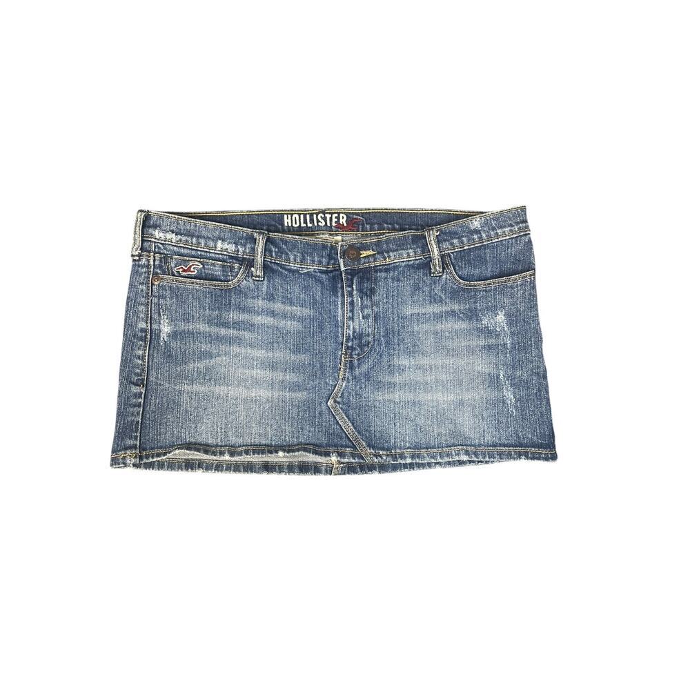 Hollister Y2K Juniors Low Rise Denim Micro Mini Skirt Size-7